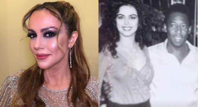 Pel&eacute; e a ex-namorada Fl&aacute;via Cavalcante – Foto: Reprodu&ccedil;&atilde;o/@flaviacavalcante/ND