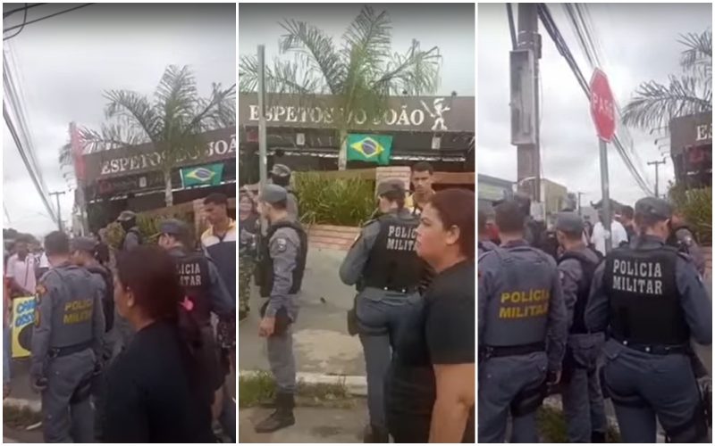 Policiais interrompem cortejo de motociclista morto em acidente – Foto: Reprodu&ccedil;&atilde;o/ND