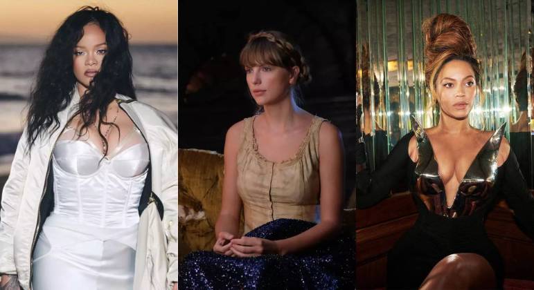 Rihanna, Taylor Swift e Beyonc&eacute; foram os destaques da lista – Foto: Divulga&ccedil;&atilde;o/Reprodu&ccedil;&atilde;o/R7