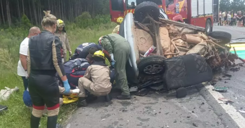 No trecho a ultrapassagem &eacute; permitida, por&eacute;m, &eacute; exigido cuidado e aten&ccedil;&atilde;o dos motoristas – Foto: BPMOA PMPR/Divulga&ccedil;&atilde;o/ND