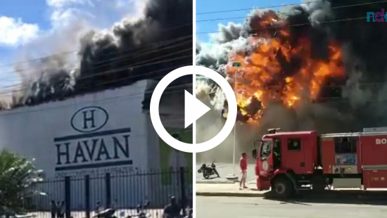VÍDEO: Loja da Havan é atingida por incêndio de grandes proporções e gera pânico