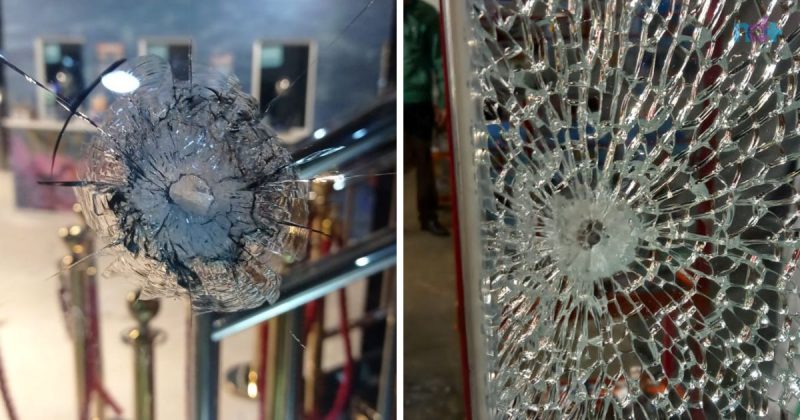 Pelo menos quatro estabelecimentos foram alvos de tiros – Foto: PM/Divulga&ccedil;&atilde;o