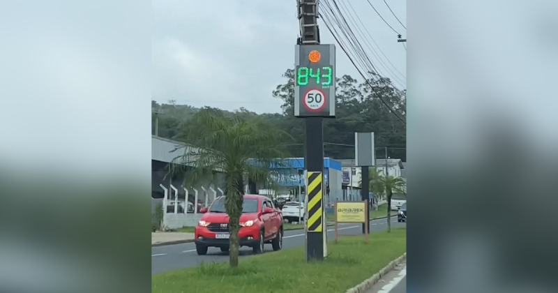 Radar ‘bugado’ marca 843 km/h em Crici&uacute;ma – Foto: Internet/Reprodu&ccedil;&atilde;o/ND