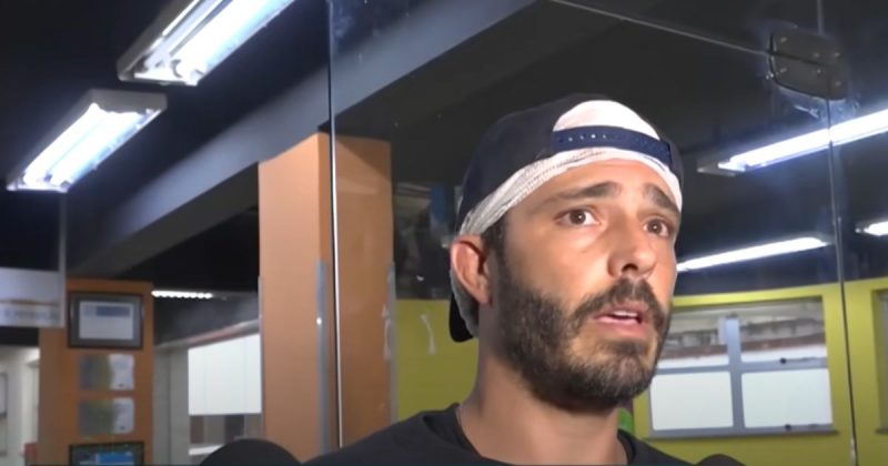 Novas imagens revelam que ator Thiago Rodrigues n&atilde;o sofreu assalto – Foto: Reprodu&ccedil;&atilde;o/Record TV