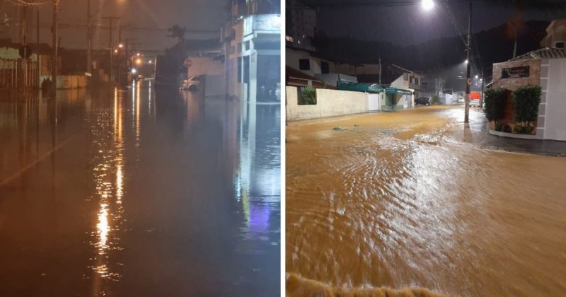 Itaja&iacute; tamb&eacute;m foi gravemente afetada pelas chuvas desta madrugada – Foto: Secom Itaja&iacute;/Reprodu&ccedil;&atilde;o