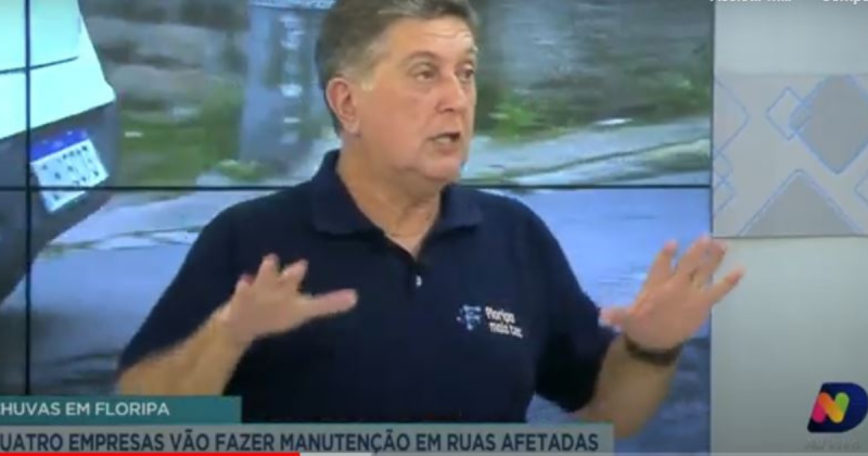 Prefeito de Florian&oacute;polis defende sistema de drenagem para tentar prevenir enchentes – Foto: Reprodu&ccedil;&atilde;o/NDTV