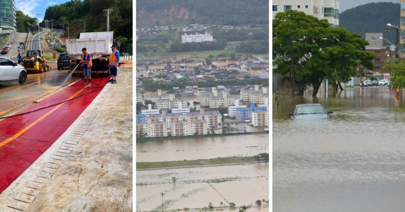 Cidades focam na limpeza ap&oacute;s caos instaurado pela chuva – Foto: Reprodu&ccedil;&atilde;o/Pedro Mariano/Secom Itaja&iacute; e Cambori&uacute;