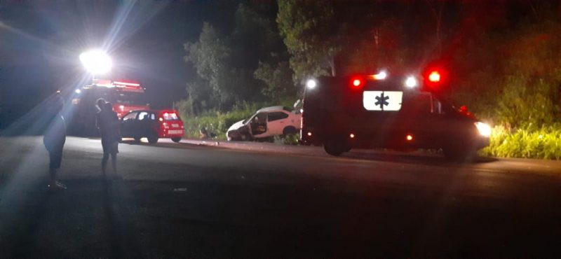 O acidente foi registrado na SC-135, em Rio das Antas. &mdash; Foto: Corpo de Bombeiros/Reprodu&ccedil;&atilde;o/ND
