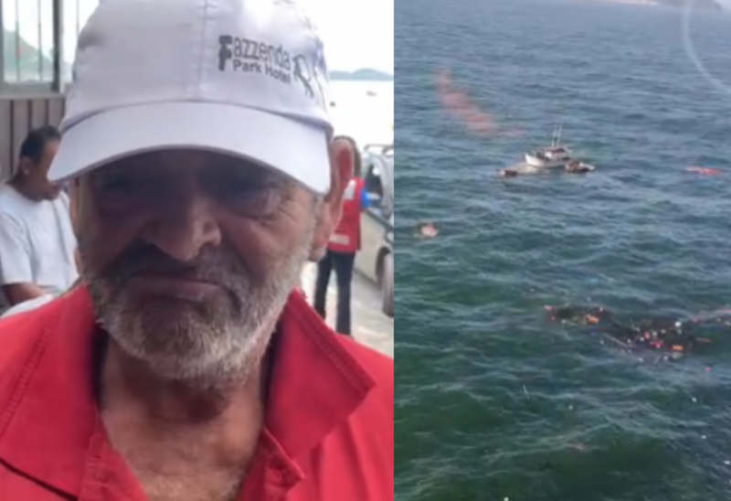 Luiz Ant&ocirc;nio relata momento em que embarca&ccedil;&atilde;o naufragou em Florian&oacute;polis – Foto: NDTV/CBMSC/Divulga&ccedil;&atilde;o/ND