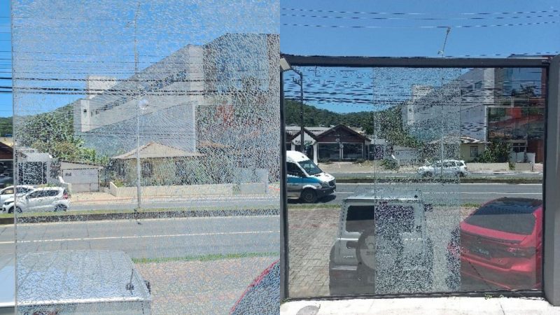 Concession&aacute;ria foi alvo de disparo na madrugada desta ter&ccedil;a-feira (13) em Itaja&iacute; – Foto: PM/Divulga&ccedil;&atilde;o/ND