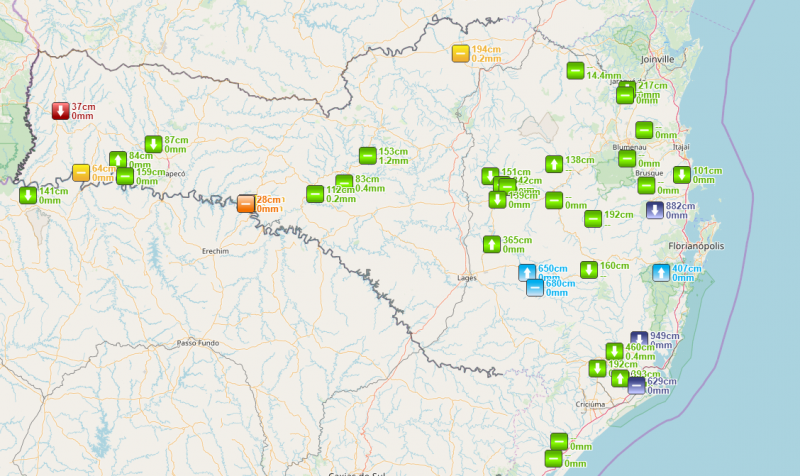 Epagri monitora situa&ccedil;&atilde;o dos rios em todas as regi&otilde;es de SC – Foto: Epagri Ciram/Reprodu&ccedil;&atilde;o/NDTV