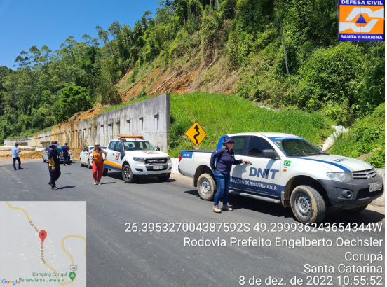 Local onde formou uma cratera recebe mobiliza&ccedil;&atilde;o do DNIT – Foto: Prefeitura de Corup&aacute;