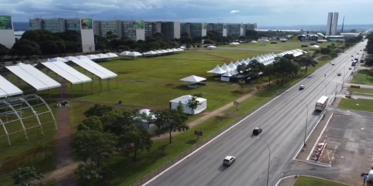 Montagem de estrutura para posse presidencial – Foto: Luiz Carlos Rodrigues/Divulga&ccedil;&atilde;o/ND