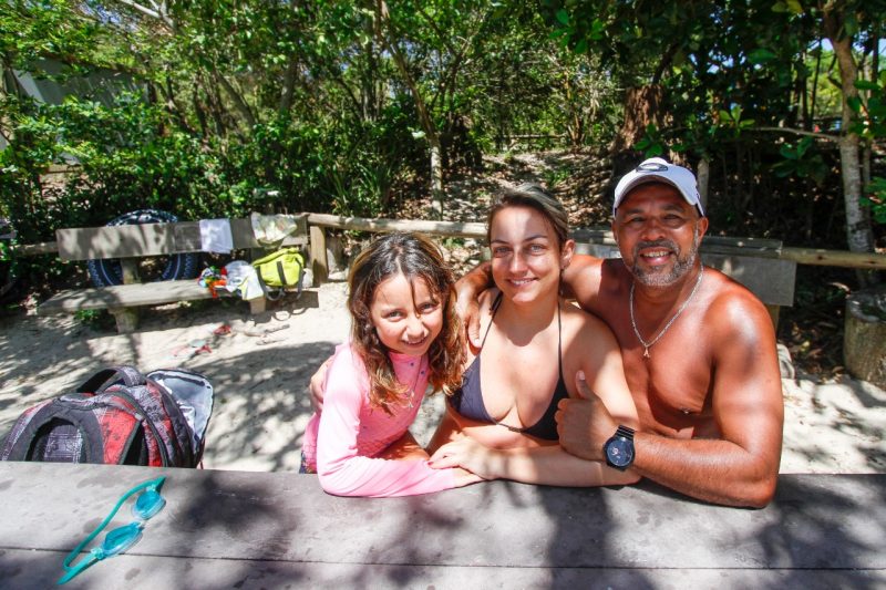 Letizia, Adriana and Josias for another happy day in Lagoa do Peri.  Photo: Leo Munoz/North Dakota