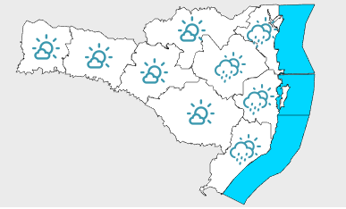 Chuva isolada est&aacute; prevista para o dia de sexta-feira, no Litoral – Foto: DCSC/Divulga&ccedil;&atilde;o/ND