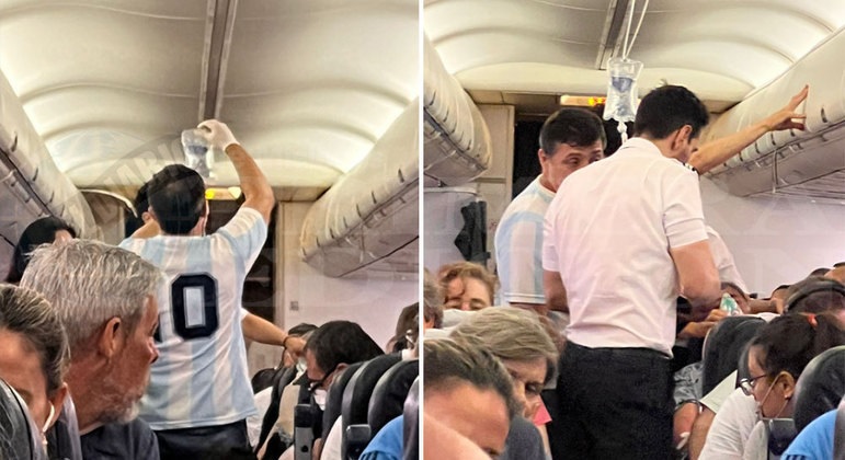 Passageiro infarta durante voo e é salvo por médico que vestia camiseta da Argentina