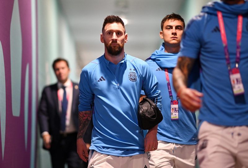 Lionel Messi na chegada ao estádio Lusail