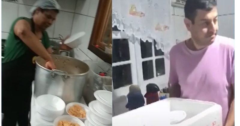 voluntários se mobilizam após o deslizamento na BR-376