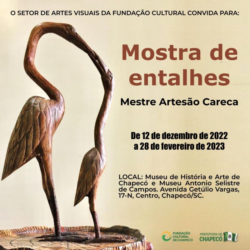 A mostra visa valorizar o entalhe em madeira e valoriza os trabalhos de Chapec&oacute;. &mdash; Foto: Museu/Reprodu&ccedil;&atilde;o/ND