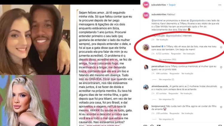 Karoline Lima acusa mais uma trai&ccedil;&atilde;o de Milit&atilde;o durante a gravidez – Foto: Reprodu&ccedil;&atilde;o/ND