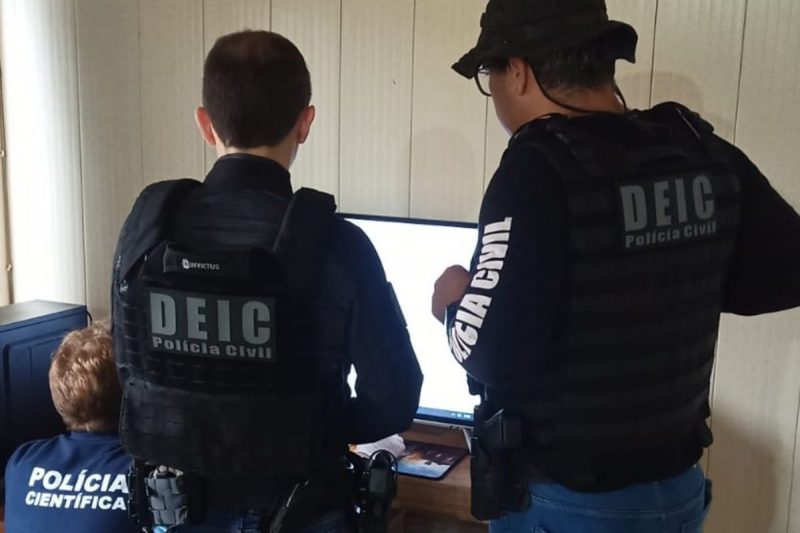 Um homem foi preso em flagrante pelo crime de abuso de crian&ccedil;as na internet – Foto: Pol&iacute;cia Civil/Divulga&ccedil;&atilde;o