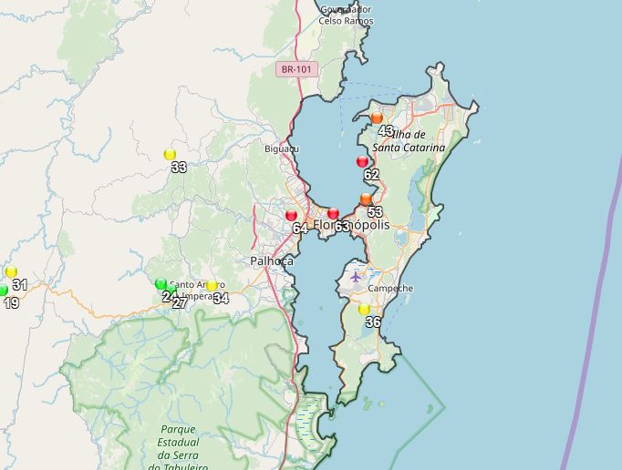 Florian&oacute;polis registrou mais de 60 mm de acumulado de chuva nas &uacute;ltimas 24 horas – Foto: Epagri/Reprodu&ccedil;&atilde;o/ND