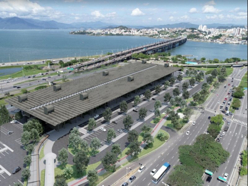 Terminal Rodoviário Rita Maria fica localizado no aterro da Baía Sul, em Florianópolis - Divulgação/ND