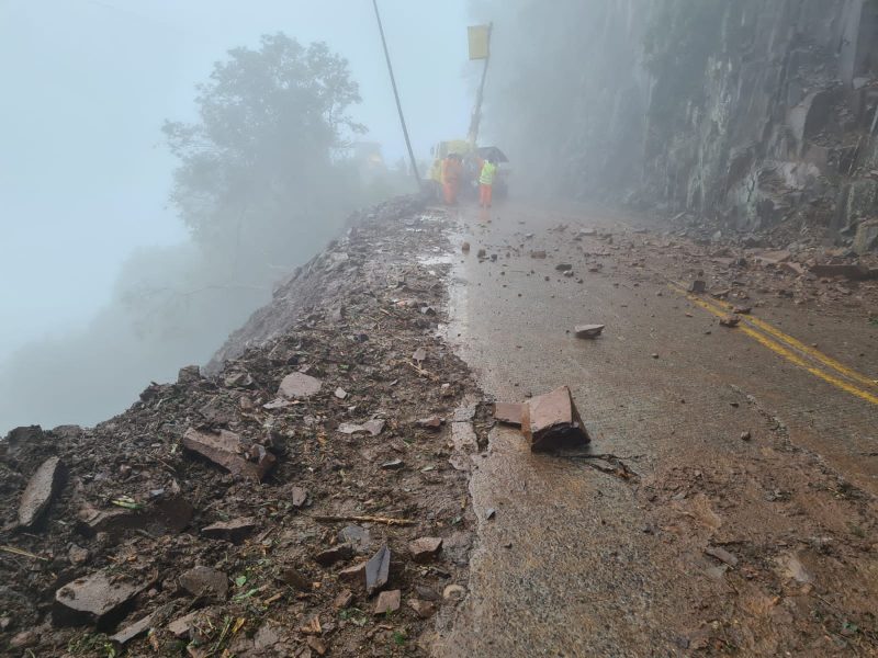 Serra do Rio do Rastro após desmoronamento de rochas – Foto: Divulgação/ND