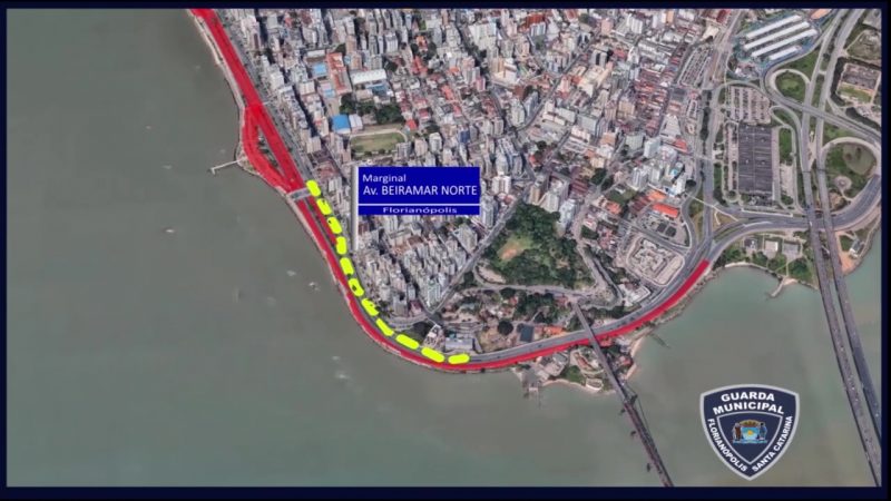 O fluxo deve seguir por esta faixa, at&eacute; a pra&ccedil;a Celso Ramos, onde a pista central estar&aacute; liberada para os condutores. – Foto: GMF/Divulga&ccedil;&atilde;o/ND