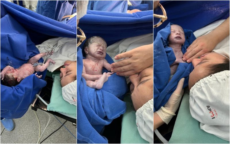 Matteo, Maria Flor e Ravi nasceram prematuros de 8 meses, mas saud&aacute;veis. – Foto: Arquivo Pessoal/Divulga&ccedil;&atilde;o/ND