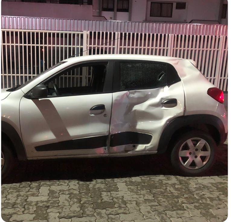 Motociclista atingiu carro que transitava pela rua 161 – Foto: Pol&iacute;cia Militar/Reprodu&ccedil;&atilde;o/ND