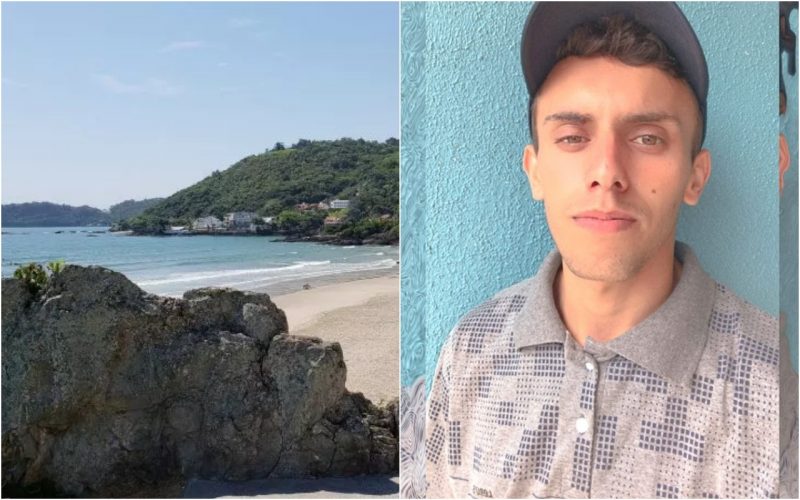 Rodrigo da Silva passava a virada de ano na praia do Atalaia em Itaja&iacute;. – Foto: Montagem/Arquivo Pessoal/ND