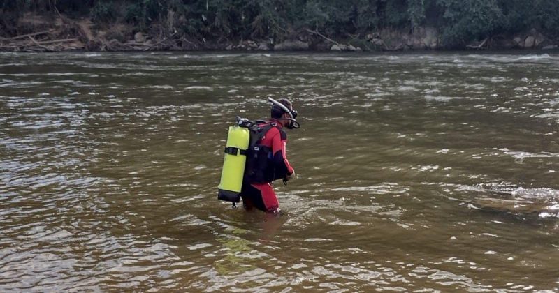 Corpos de jovem e adolescente que desapareceram em rio s&atilde;o localizados em SC&nbsp;– Foto: CBM/Divulga&ccedil;&atilde;o/ND