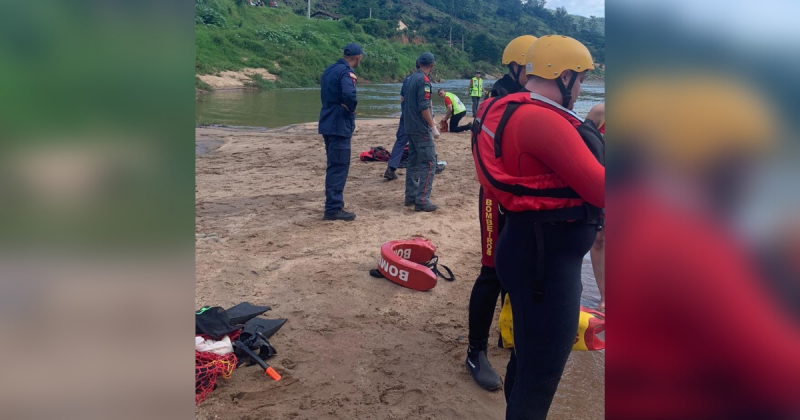 Duas pessoas desaparecem em rio de Bra&ccedil;o do Norte na tarde de Ano Novo – Foto: CBMSC/Divulga&ccedil;&atilde;o/ND