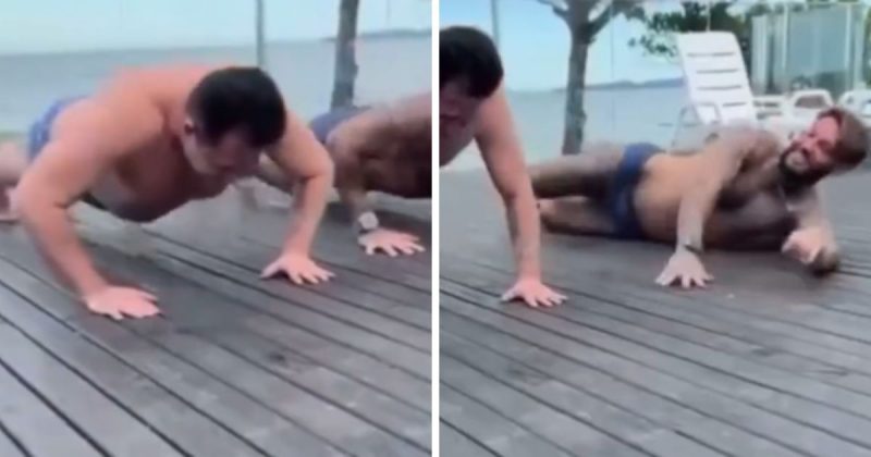 Marrone vence Lucas Lucco em competi&ccedil;&atilde;o de flex&otilde;es – Foto: Reprodu&ccedil;&atilde;o/Internet