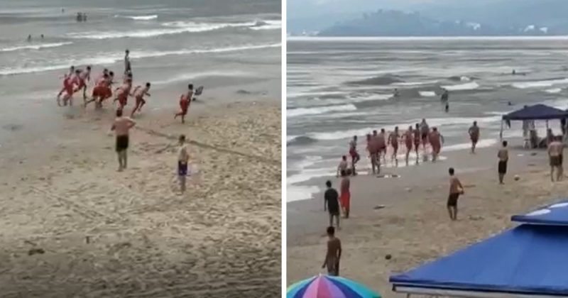 Agress&atilde;o contra guarda-vidas foi flagrada e repercutiu na internet – Foto: Reprodu&ccedil;&atilde;o/Internet