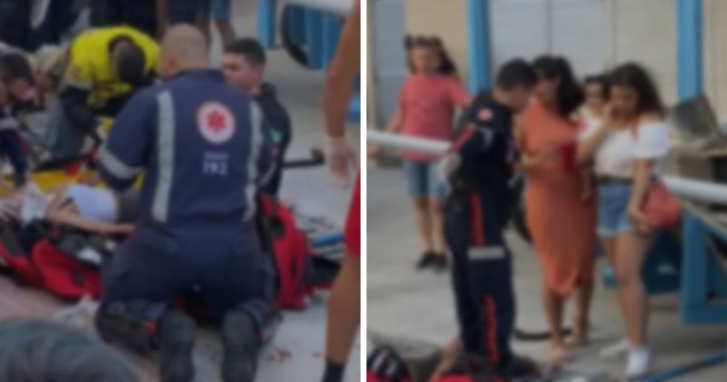 Uma das tr&ecirc;s mulheres que foram atingidas por escombros est&aacute; em estado grave – Foto: Reprodu&ccedil;&atilde;o/Internet