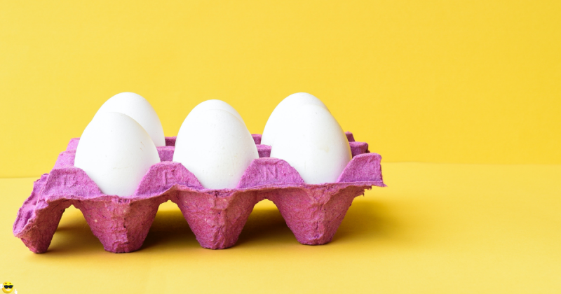 Imagem mostra caixa pequena de ovos