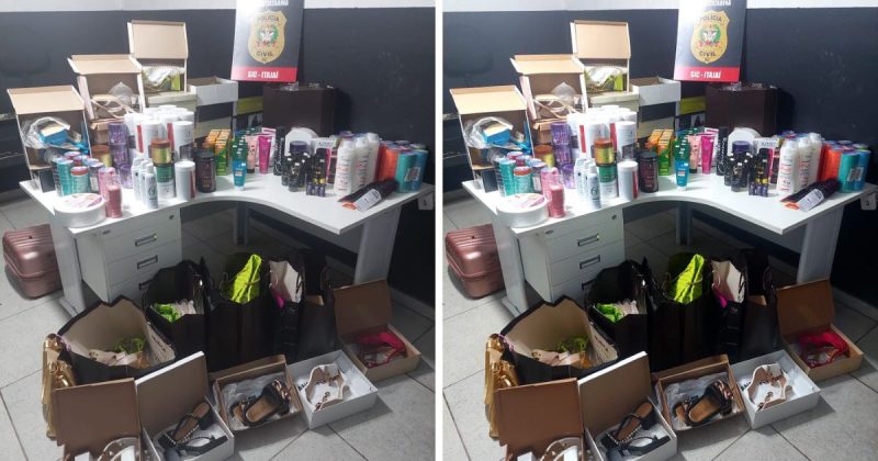 Produtos apreendidos nos im&oacute;veis da influenciadora somam aproximadamente R$ 40 mil – Foto: Reprodu&ccedil;&atilde;o/Pol&iacute;cia Civil