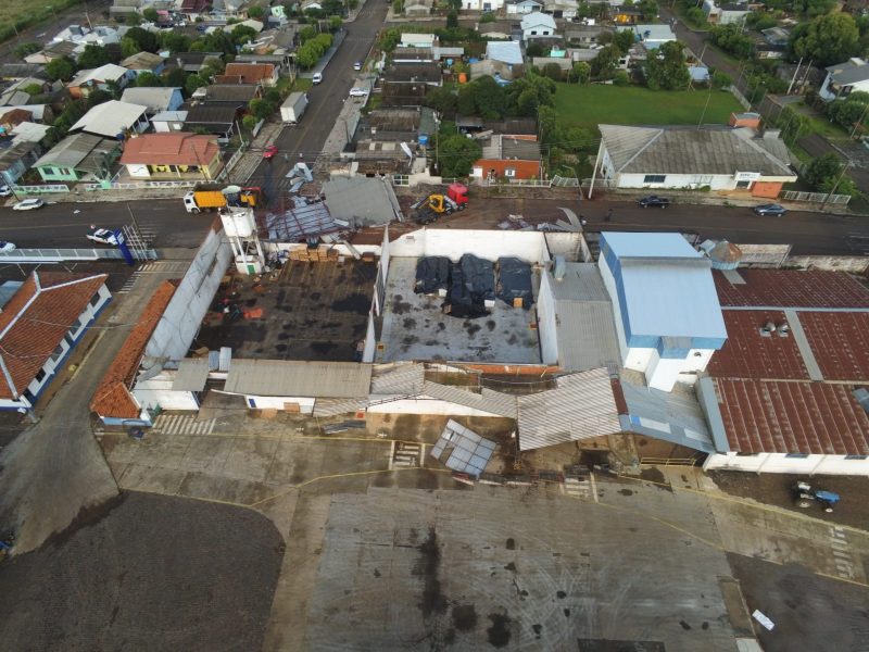 Estragos causados pela microexplos&atilde;o que atingiu Xanxer&ecirc; em janeiro de 2023 – Foto: Defesa Civil/Divulga&ccedil;&atilde;o/ND