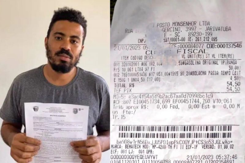Ruan Carlos Fernandez filed a police report after he was the victim of racism at a gas station in Joinville - Photo: Reproduction/ND