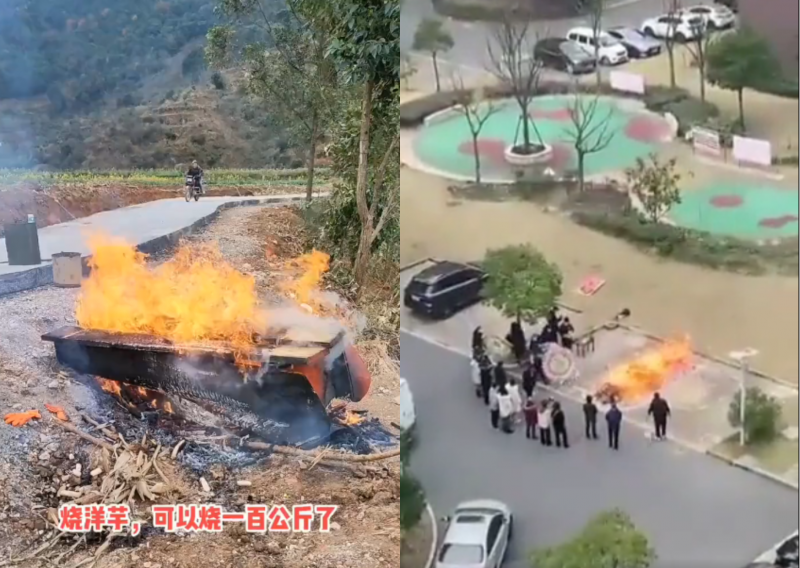 V&iacute;deos mostram fam&iacute;lias chinesas cremando pr&oacute;prios familiares em ruas – Foto: Twitter/Reprodu&ccedil;&atilde;o/ND