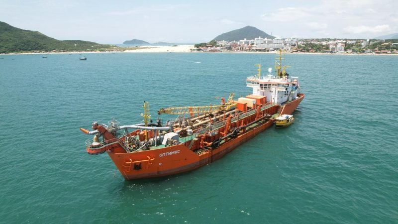 Russian dredger to expand Praia dos Ingleses – Photo: DTA Engenharia/Disclosure/ND