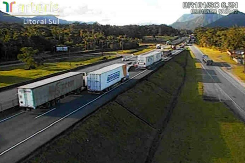 Trecho em Garuva – Foto: Arteris Litoral Sul/Divulga&ccedil;&atilde;o/ND