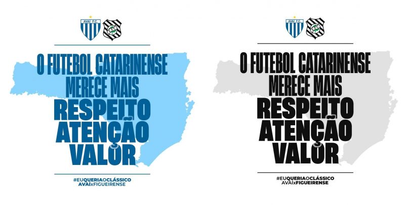 Torcidas rivais rivais do Ava&iacute; e Figueirense se uniram pedindo respeito ao cl&aacute;ssico e ao campeonato estadual. – Foto: divulga&ccedil;&atilde;o/ND