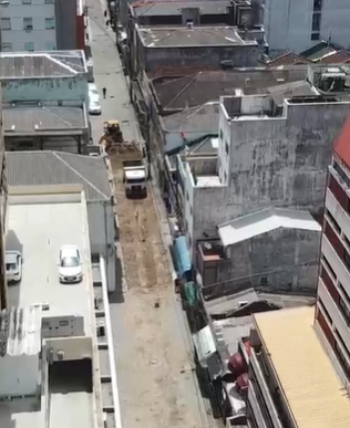 Obras come&ccedil;aram na semana passada, pelo cal&ccedil;ad&atilde;o da Jo&atilde;o Pinto, Centro de Florian&oacute;polis – Foto: Reprodu&ccedil;&atilde;o/ND