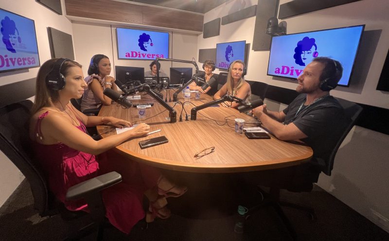 Gravação podcast aDiversa 'pressão para ser good vibes'
