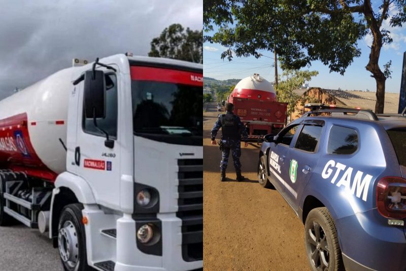 Um caminh&atilde;o com 10 toneladas de g&aacute;s foi furtado em Chapec&oacute;. &mdash; Foto: Guarda Municipal Internet Reprodu&ccedil;&atilde;o