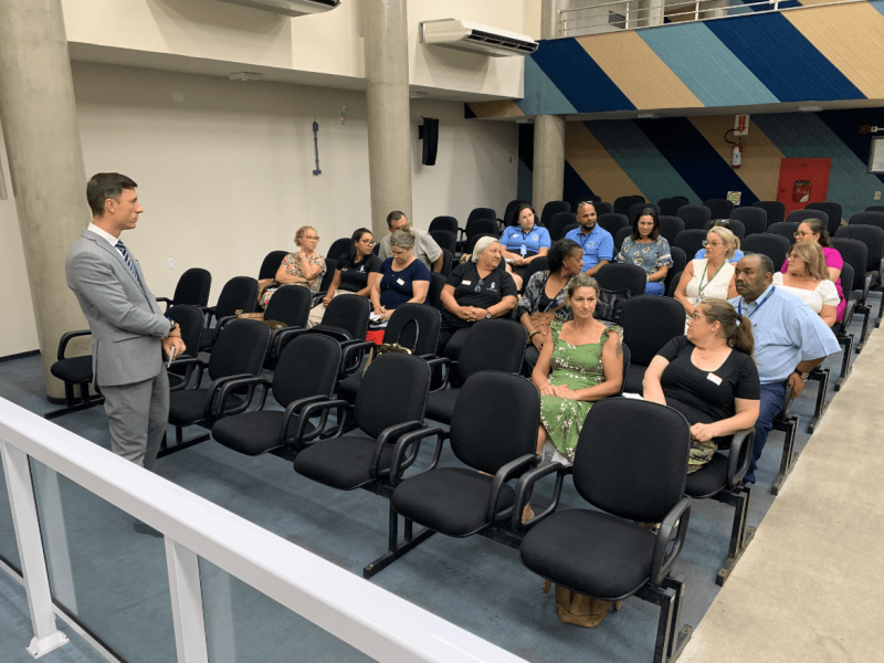 Entre as primeiras atividades, o promotor de Justi&ccedil;a reuniu conselheiros tutelares do Sul para dar in&iacute;cio a uma s&eacute;rie de capacita&ccedil;&otilde;es – Foto: Divulga&ccedil;&atilde;o