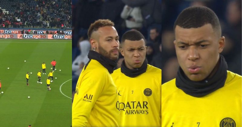 Neymar deixa Mbappé chocado após chute no ângulo em aquecimento